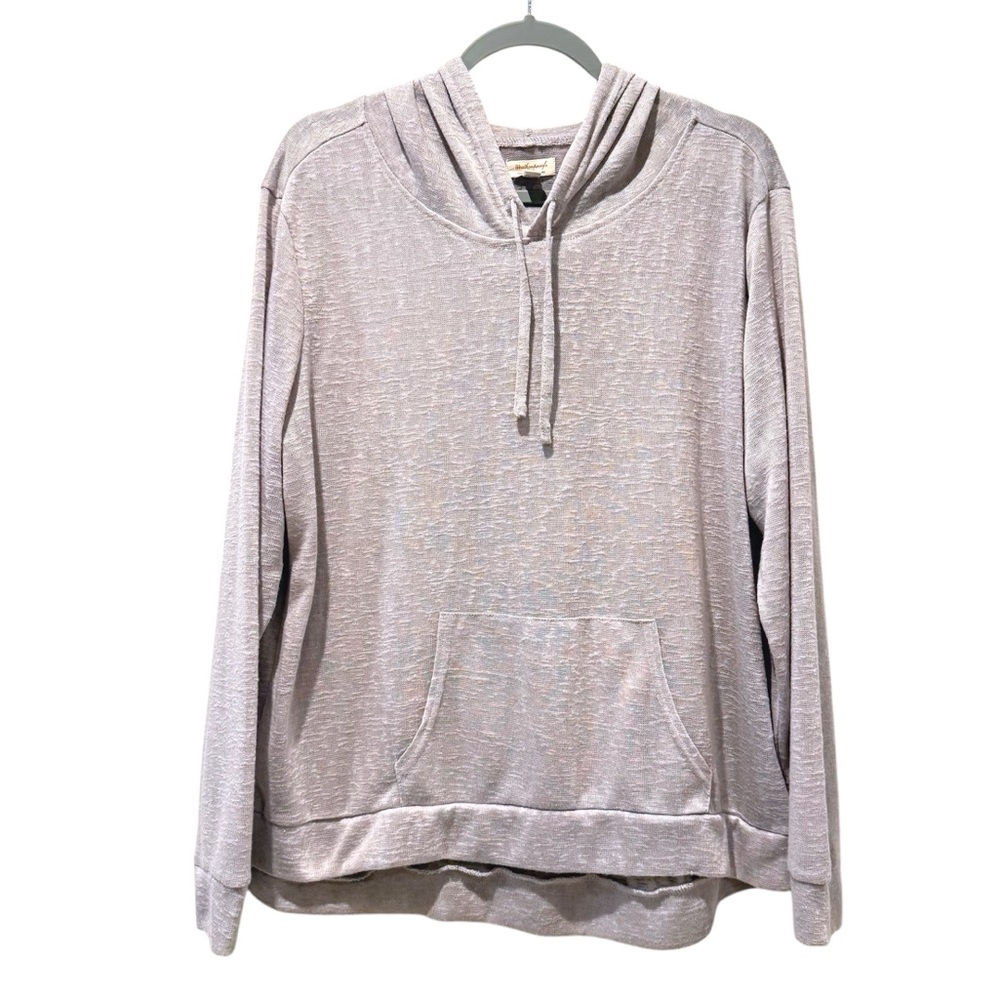Weatherproof Lightweight Sheer Pullover Hoodie‎ Grey with Purple Tint Size Large